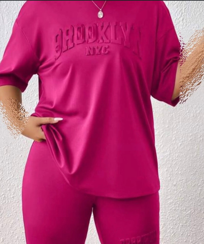 ست تیشرت و شلوارک زنانه BROOKLYN NYC اسپرت و راحتی
