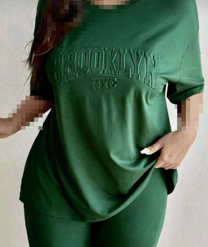 ست تیشرت و شلوارک زنانه BROOKLYN NYC اسپرت و راحتی