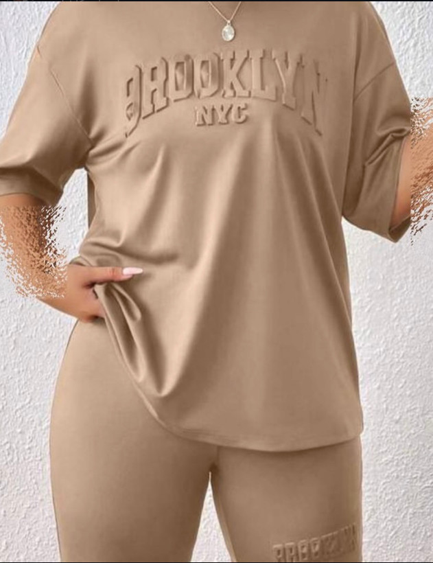 ست تیشرت و شلوارک زنانه BROOKLYN NYC اسپرت و راحتی